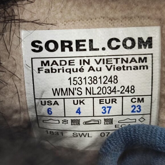 Sorel Women's Tofino II Black Leather Snow Boots NL2034-248 Size 6 - Picture 7 of 8